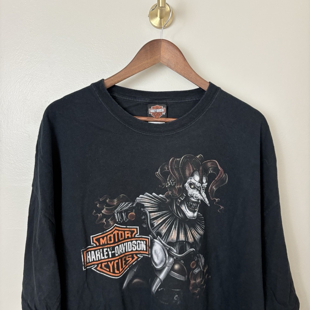 Harley‎ Davidson Joker T Shirt Biker Motorcycle Jester 3XL Black Loveland CO